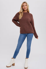 Brown Basic Chunky Knit Sweater