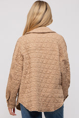 Taupe Quilted Maternity Jacket