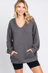 Charcoal Front Pocket Maternity Hoodie