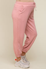 Light Pink Drawstring Maternity Sweatpants