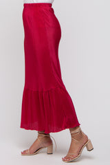 Red Plisse Maxi Skirt