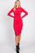 Fuchsia Red Ruched Fitted Dress