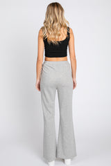 Heather Grey Faux Fur Lined Flare Lounge Pants