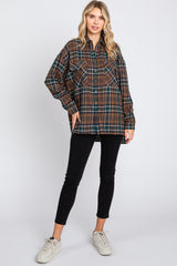 Mocha Plaid Flannel Top