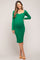 Green Ribbed Knit Fitted Long Sleeve Maternity Dress