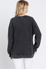 Black Faded Long Sleeve Top