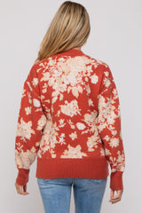 Rust Floral Maternity Sweater