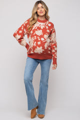 Rust Floral Maternity Sweater