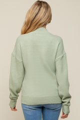 Mint Sequin Knit Mock Neck Maternity Sweater