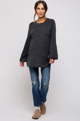 Charcoal Soft Brushed Maternity Sweater