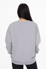 Heather Grey Soft Knit Fleece Lined Sweatshirt