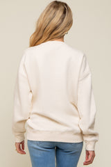 Ivory Soft Knit Fleece Lined Maternity Sweatshirt