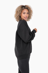 Black Soft Knit Fleece Lined Sweatshirt