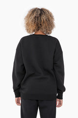 Black Soft Knit Fleece Lined Sweatshirt