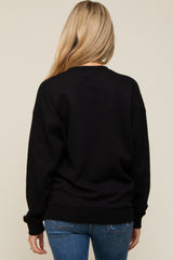 Black Soft Knit Fleece Lined Maternity Sweatshirt