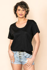 Black Scoop Neck Basic Maternity Tee