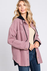 Mauve Soft Hooded Shacket