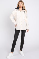 Ivory Soft Hooded Shacket