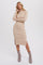 Beige Long Sleeve Turtleneck Sweater Dress
