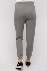 Grey Ultra Soft Knit Drawstring Maternity Joggers