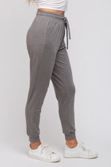 Grey Ultra Soft Knit Drawstring Joggers