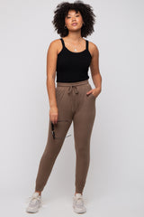 Mocha Ultra Soft Knit Drawstring Joggers