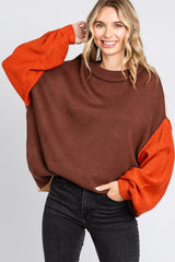 Brown Multi-Color Knit Sweater