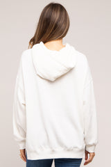 Ivory Drawstring Maternity Hoodie