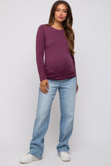 Plum Long Sleeve Maternity Top