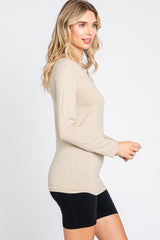 Beige Long Sleeve Top