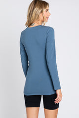 Blue Long Sleeve Top