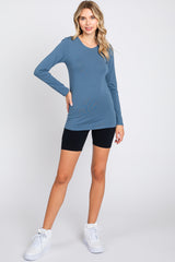 Blue Long Sleeve Top