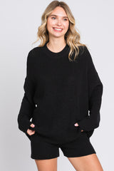 Black Sweater and Short Maternity Set