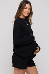 Black Sweater and Short Maternity Set