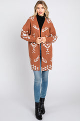 Rust Print Cardigan