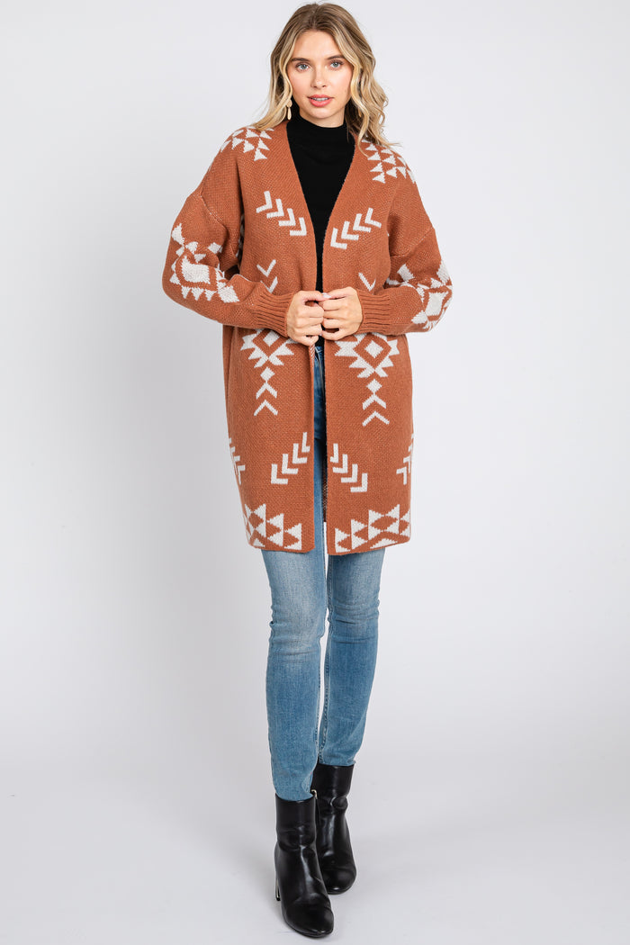 Rust Print Cardigan