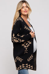 Black Print Maternity Cardigan