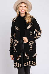 Black Print Cardigan