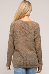 Olive Chenille Open Knit Maternity Sweater