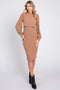 Mocha Rib Knit Mock Neck Nursing Dress