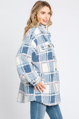 Blue Plaid Sherpa Jacket