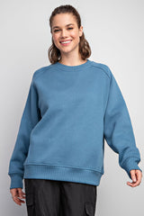 Blue Pullover Terry Crewneck