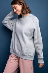 Heather Grey Pullover Terry Crewneck