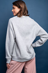 Heather Grey Pullover Terry Crewneck