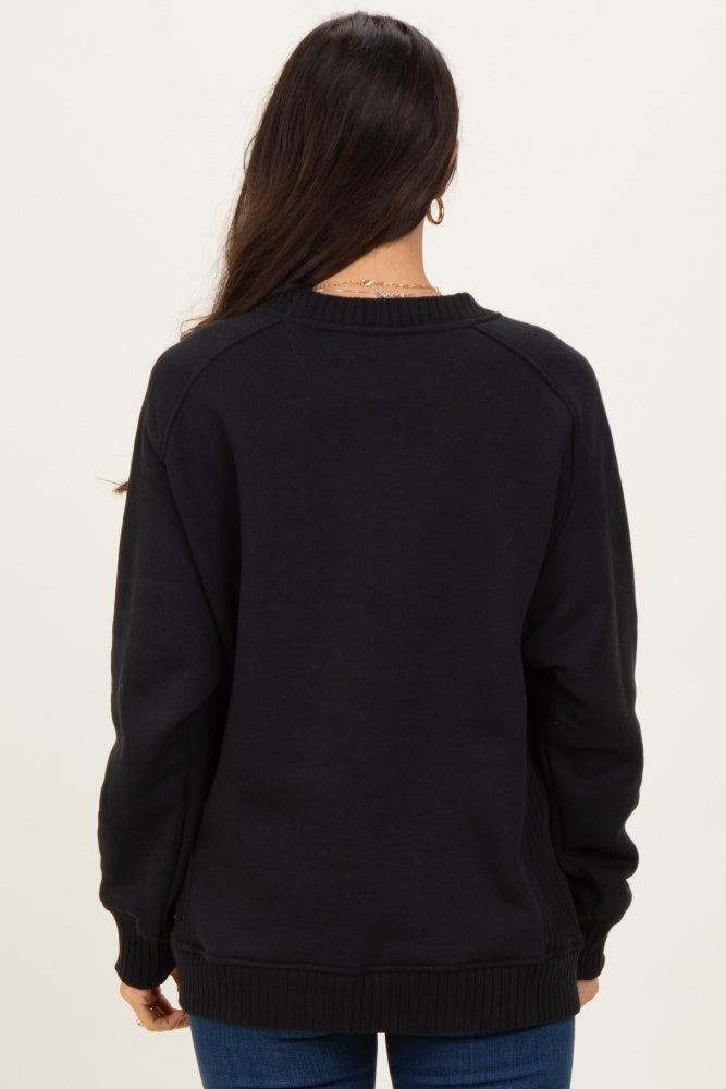 Black Pullover Terry Crewneck