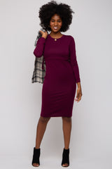 Burgundy Long Sleeve Nursing Dress