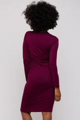 Burgundy Long Sleeve Nursing Dress