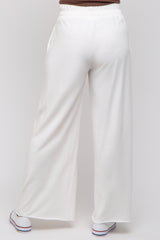 Ivory Soft Fleece Wide Leg Lounge Pants