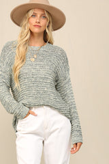 Light Olive Open Weave Sweater
