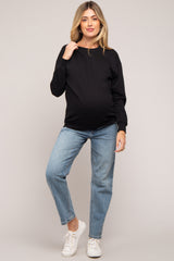 Black Pullover Maternity Sweatshirt